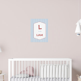 Personalised Vintage Alphabet Nursery,Custom name Poster