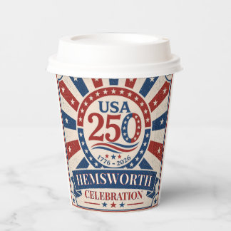 Personalised Vintage America 250 1776 -2026 Paper Cups