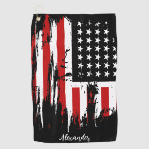 Personalised Vintage American Flag  Golf Towel