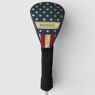 Personalised Vintage American Flag Patriotic Golf Head Cover