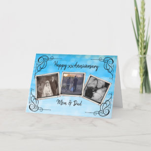 Personalised Vintage Anniversary Photo Card