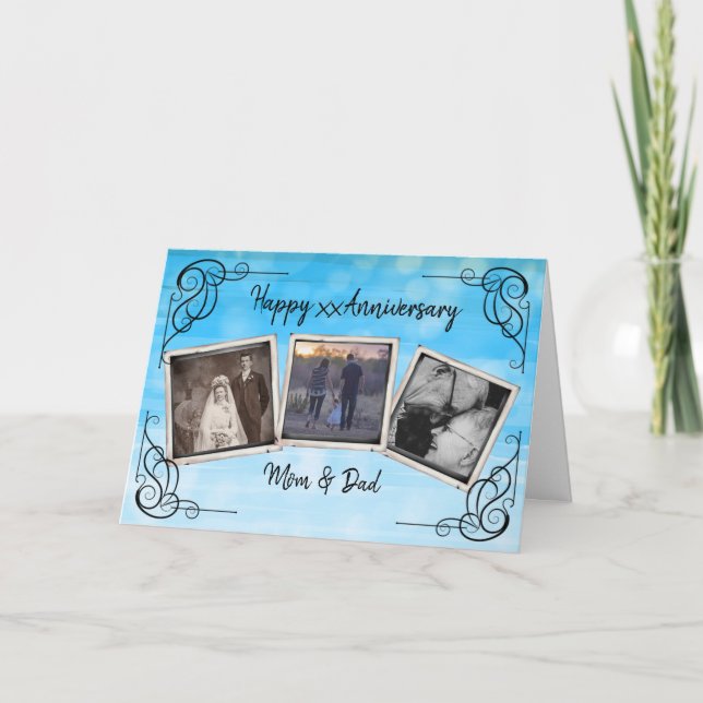Personalised Vintage Anniversary Photo Card (Front)
