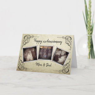 Personalised Vintage Anniversary Photo Card