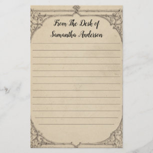 Personalised Vintage Antique Distressed Linned  Stationery