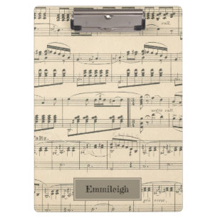 Personalised Vintage Antique Music Clipboard