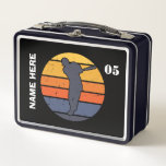 Personalised Vintage Baseball Name Number Metal Lunch Box<br><div class="desc">Personalised Vintage Baseball Name Number Metal Lunch Box</div>