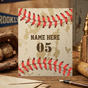 Personalised Vintage Baseball Name Number Retro