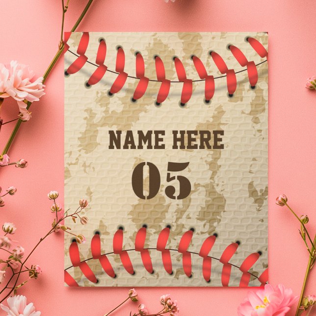 Personalised Vintage Baseball Name Number Retro (Creator Uploaded)
