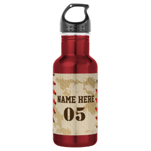 Personalised Vintage Baseball Name Number Retro 532 Ml Water Bottle