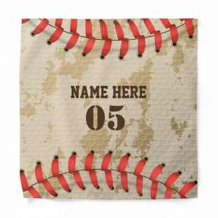 Personalised Vintage Baseball Name Number Retro Bandana