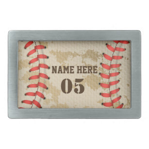 Personalised Vintage Baseball Name Number Retro Belt Buckle