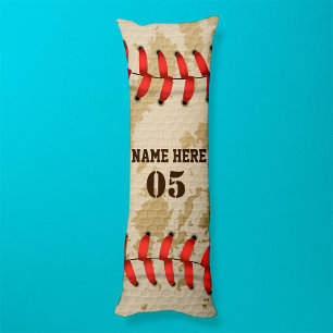 Personalised Vintage Baseball Name Number Retro Body Cushion