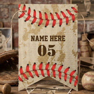 Personalised Vintage Baseball Name Number Retro Bunting