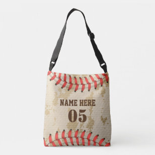 Personalised Vintage Baseball Name Number Retro Crossbody Bag
