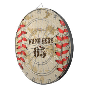 Personalised Vintage Baseball Name Number Retro Dartboard