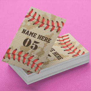 Personalised Vintage Baseball Name Number Retro Discount Card