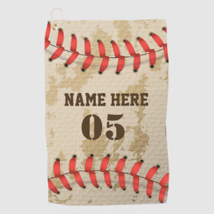 Personalised Vintage Baseball Name Number Retro Golf Towel