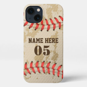 Personalised Vintage Baseball Name Number Retro iPhone 13 Case