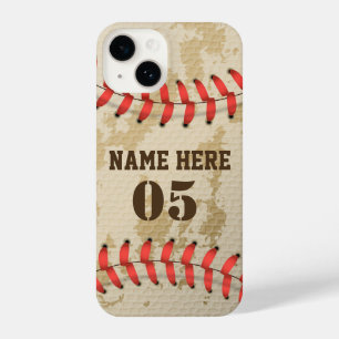 Personalised Vintage Baseball Name Number Retro iPhone 14 Case