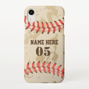 Personalised Vintage Baseball Name Number Retro iPhone XR Case