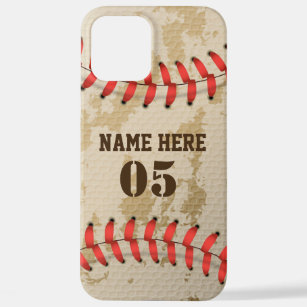 Personalised Vintage Baseball Name Number Retro iPhone 12 Pro Max Case