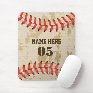Personalised Vintage Baseball Name Number Retro Mouse Mat