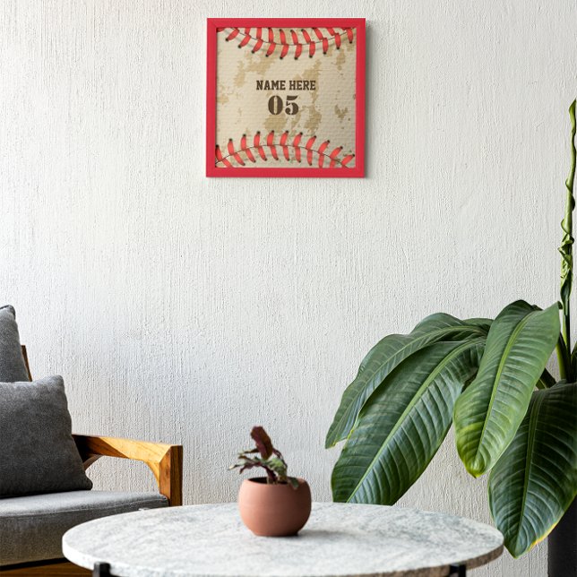Personalised Vintage Baseball Name Number Retro Photo Print (Creator Uploaded)