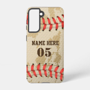 Personalised Vintage Baseball Name Number Retro Samsung Galaxy Case
