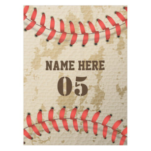 Personalised Vintage Baseball Name Number Retro Tablecloth