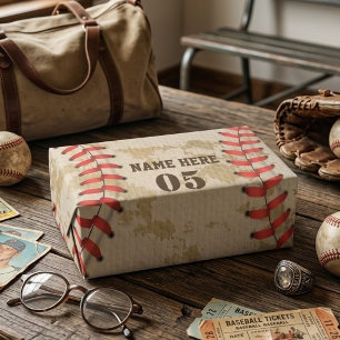 Personalised Vintage Baseball Name Number Retro Tissue Paper