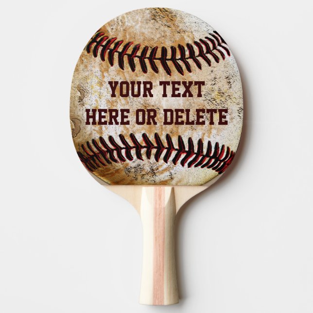 Personalised Vintage Baseball Ping Pong Paddle (Front)