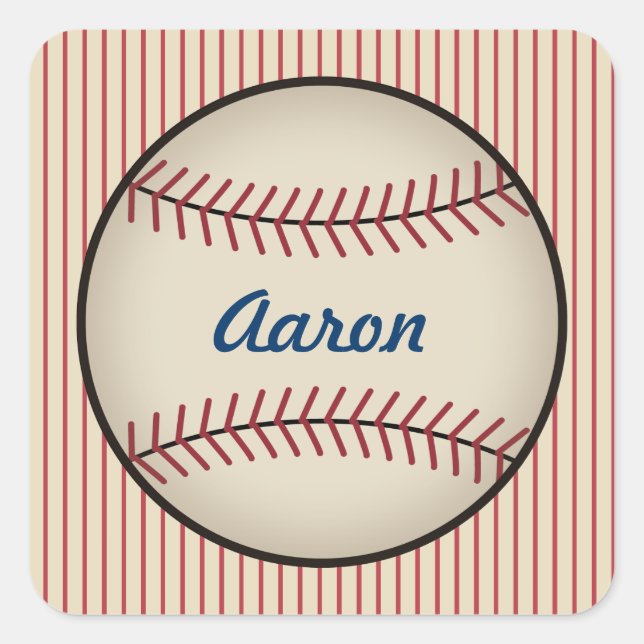 Personalised Vintage Baseball Stickers (Front)