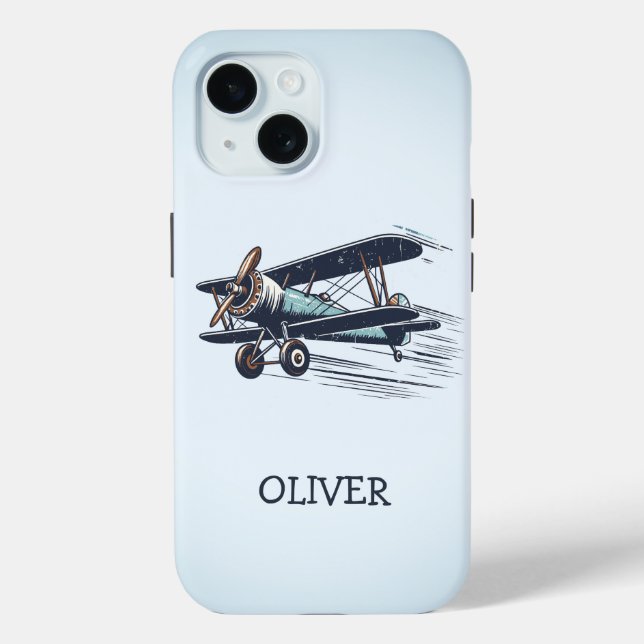  Personalised Vintage Biplane Case-Mate iPhone Case (Back)