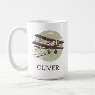 Personalised Vintage Biplane Coffee Mug