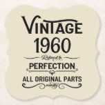 Personalised vintage birthday black paper coaster<br><div class="desc">You can add some originality with this limited edition, premium quality, and original, classy, retro, and vintage-looking birthday graphic design with a cool typography font. This is a great gift idea for men, women, husbands, wives, girlfriends, and boyfriends who will love this one-of-a-kind piece of art. The best unique and...</div>