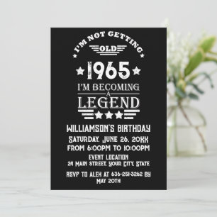 Personalised vintage birthday cocktail party invitation