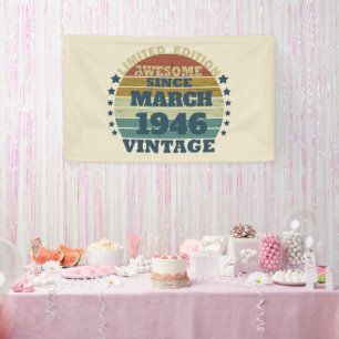 Personalised vintage birthday gift banner