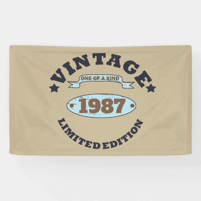 Personalised vintage birthday gift banner (Horizontal)
