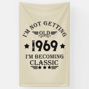 Personalised vintage birthday gift black banner