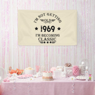 Personalised vintage birthday gift black banner