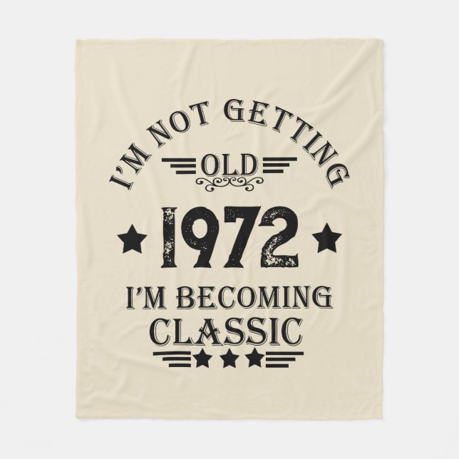 Personalised vintage birthday gift black fleece blanket (Front)