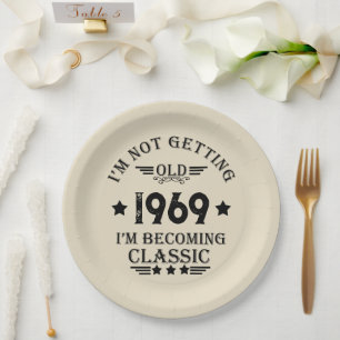 Personalised vintage birthday gift black paper plate