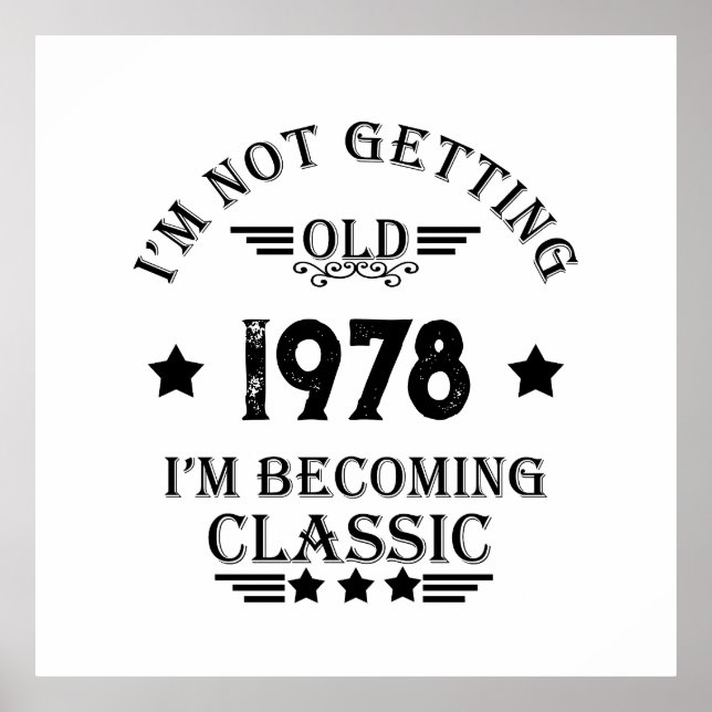 Personalised vintage birthday gift black poster (Front)