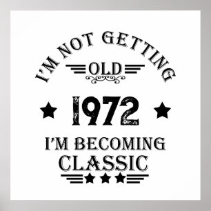 Personalised vintage birthday gift black poster