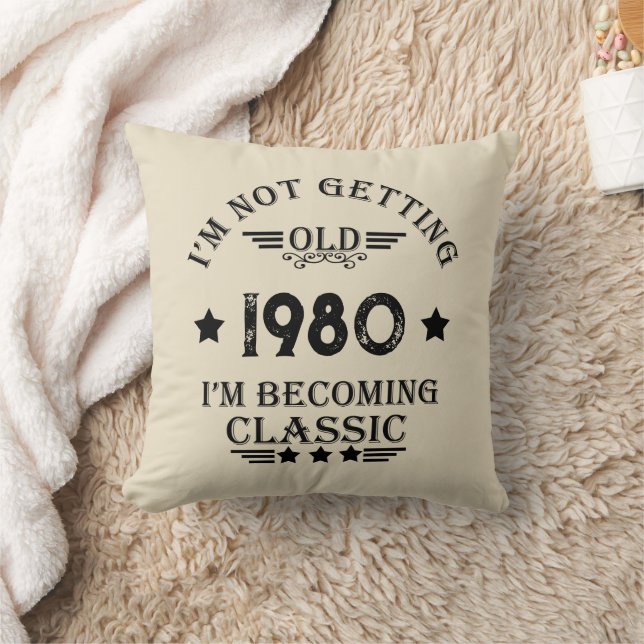 Personalised vintage birthday gift cushion (Blanket)