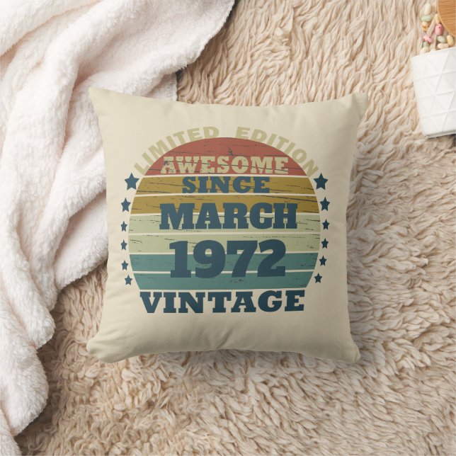 Personalised vintage birthday gift cushion (Blanket)