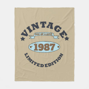 Personalised vintage birthday gift fleece blanket