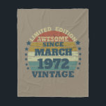 Personalised vintage birthday gift fleece blanket<br><div class="desc">You can add some originality to your wardrobe collection with this vintage retro sunset graphic design with awesome typography font lettering, a great gift for men, women, husbands, wives, girlfriends, and a boyfriend who will love this one-of-a-kind artwork. The best and most fun holiday present for your happy birthday party....</div>