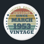Personalised vintage birthday gift idea magnet<br><div class="desc">You can add some originality to your wardrobe collection with this vintage sunset graphic design with awesome typography font lettering, is a great gift idea for men, women, husbands, wife girlfriend, and a boyfriend who will love this one-of-a-kind artwork. The best amazing and funny holiday present for your happy birthday...</div>