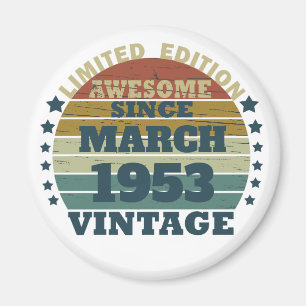 Personalised vintage birthday gift idea magnet